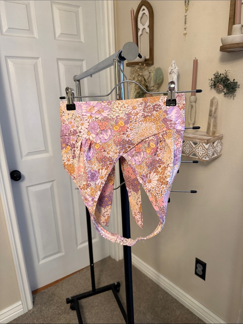 Altar'd State Pink Purple Floral Halter Crop Top